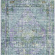 3' X 5' Teal Blue Lavender And Ivory Oriental Washable Indoor Outdoor Area Rug