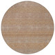 8' Beige And Brown Round Striped Washable Indoor Outdoor Area Rug