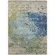 9' X 12' Blue And Beige Abstract Washable Indoor Outdoor Area Rug