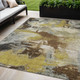 5' X 8' Brown Gray And Taupe Abstract Washable Indoor Outdoor Area Rug