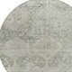 8' Pewter And Silver Round Geometric Washable Indoor Outdoor Area Rug