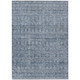 5' X 8' Blue And Gray Striped Washable Indoor Outdoor Area Rug