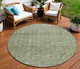 8' Green And Gray Round Striped Washable Indoor Outdoor Area Rug