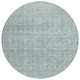 8' Turquoise And Ivory Round Striped Washable Indoor Outdoor Area Rug