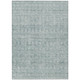 9' X 12' Turquoise And Ivory Striped Washable Indoor Outdoor Area Rug