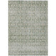 5' X 8' Green And Gold Striped Washable Indoor Outdoor Area Rug