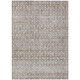 10' X 14' Taupe And Beige Striped Washable Indoor Outdoor Area Rug