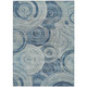 10' X 14' Blue And Silver Geometric Washable Indoor Outdoor Area Rug