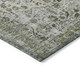 9' X 12' Artichoke Green Gray And Silver Floral Washable Indoor Outdoor Area Rug