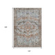 10' X 14' Rust Brown And Beige Floral Washable Indoor Outdoor Area Rug