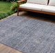 8' X 10' Blue And Gray Geometric Washable Indoor Outdoor Area Rug