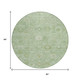 8' Artichoke Green Ivory And Mint Green Round Damask Washable Indoor Outdoor Area Rug