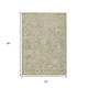 3' X 5' Beige Tan And Ivory Damask Washable Indoor Outdoor Area Rug