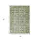 5' X 8' Artichoke Green And Ivory Tribal Washable Indoor Outdoor Area Rug