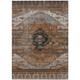 10' X 14' Terra Cotta Rust And Gray Tribal Washable Indoor Outdoor Area Rug