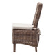 Set of Two Cream and Brown Dining Parsons Chairs