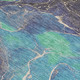 10' X 14' Blue Green And Orange Abstract Washable Indoor Outdoor Area Rug