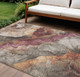 8' X 10' Khaki And Blush Floral Washable Indoor Outdoor Area Rug