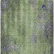 3' X 5' Artichoke Green And Purple Floral Washable Indoor Outdoor Area Rug