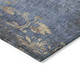 9' X 12' Denim Blue And Beige Floral Washable Indoor Outdoor Area Rug