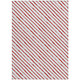 5' X 8' Red And White Striped Washable Indoor Outdoor Area Rug