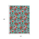 10' X 14' Teal Blue Red Black Pink And Brown Floral Washable Indoor Outdoor Area Rug