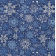 5' X 8' Navy Blue Ivory And Sky Blue Snowflake Washable Indoor Outdoor Area Rug