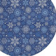 8' Navy Blue Ivory And Sky Blue Round Snowflake Washable Indoor Outdoor Area Rug
