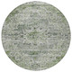 8' Artichoke Green And Gray Round Medallion Washable Indoor Outdoor Area Rug
