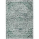 9' X 12' Teal Blue And Pale Aqua Medallion Washable Indoor Outdoor Area Rug