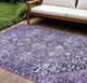 10' X 14' Purple And Ivory Aztec Washable Indoor Outdoor Area Rug