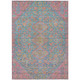 10' X 14' Sky Blue And Blush Aztec Washable Indoor Outdoor Area Rug