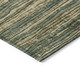 10' X 14' Fern Green And Charcoal Striped Washable Indoor Outdoor Area Rug