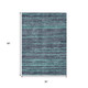 3' X 5' Teal Blue And Gray Striped Washable Indoor Outdoor Area Rug
