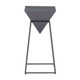 25" Black Wood and Steel Free Form Pedestal End Table