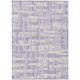 3' X 5' Lavender Lilac And Ivory Striped Washable Indoor Outdoor Area Rug