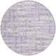 8' Lavender Lilac And Ivory Round Striped Washable Indoor Outdoor Area Rug