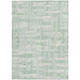 3' X 5' Mint Green Ivory And Pale Aqua Striped Washable Indoor Outdoor Area Rug