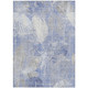 5' X 8' Denim Blue And Ivory Floral Washable Indoor Outdoor Area Rug