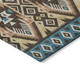 9' X 12' Brown Teal Blue And Coral Aztec Washable Indoor Outdoor Area Rug