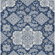 9' X 12' Blue Ivory And Gray Medallion Washable Indoor Outdoor Area Rug
