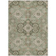 5' X 8' Sage Copper And Ivory Medallion Washable Indoor Outdoor Area Rug