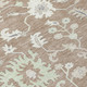 9' X 12' Taupe Beige And Gray Floral Washable Indoor Outdoor Area Rug