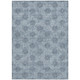 3' X 5' Blue And Ivory Damask Washable Indoor Outdoor Area Rug