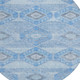 8' Blue And Gray Round Aztec Washable Indoor Outdoor Area Rug