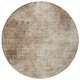 8' Taupe And Brown Round Abstract Washable Indoor Outdoor Area Rug