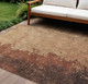 9' X 12' Rust And Copper Abstract Washable Indoor Outdoor Area Rug