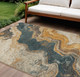 8' X 10' Linen And Charcoal Abstract Washable Indoor Outdoor Area Rug