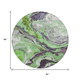 8' Green And Charcoal Round Abstract Washable Indoor Outdoor Area Rug