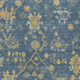 5' X 8' Navy Blue And Gold Floral Washable Indoor Outdoor Area Rug